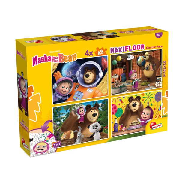 Masha puzzle df maxi floor 4x48 – quattro puzzle educativi da pavimento - LISCIANI, MASHA & ORSO