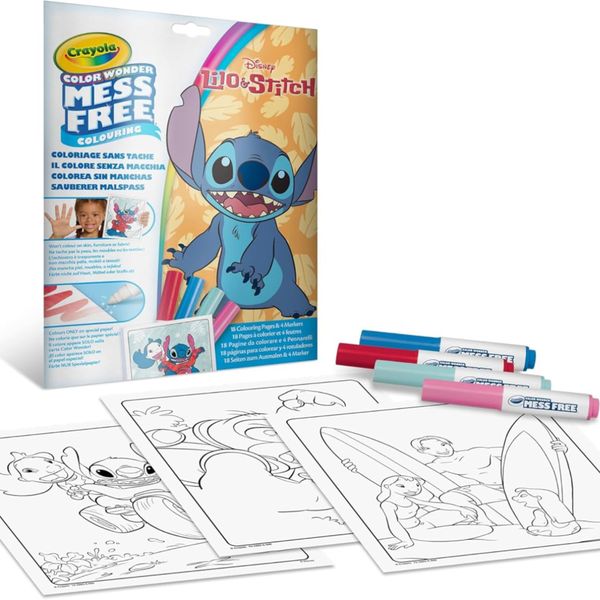 Color wonder coloring set con 18 pagine da colorare e 4 pennarelli - crayola - Disney Stitch