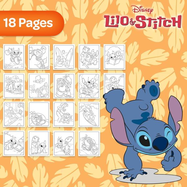 Color wonder coloring set con 18 pagine da colorare e 4 pennarelli - crayola - Disney Stitch