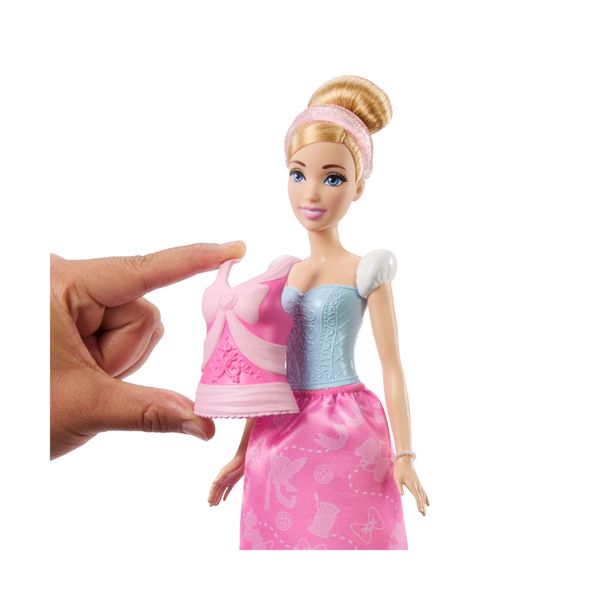 Mattel disney princess - cenerentola 2 storie in 1, bambola alla moda ispirata al film con 2 look intercambiabili - DISNEY PRINCESS