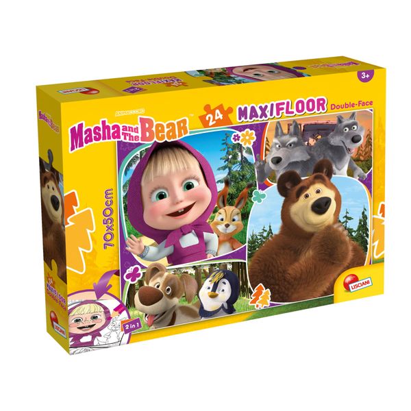 Masha puzzle df maxi floor 24 – puzzle colorato da pavimento per bambini - LISCIANI, MASHA & ORSO