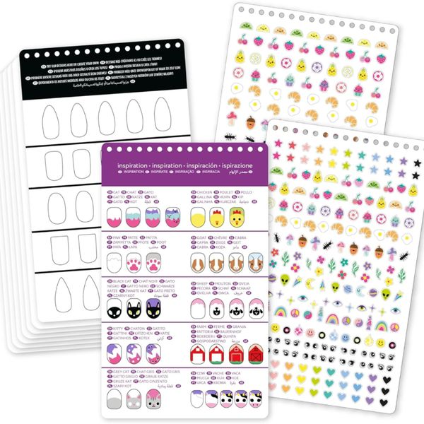 Crayola creations - nail art album, set da disegno con stickers per creare bozzetti di unghie, 04-1275 - CRAYOLA