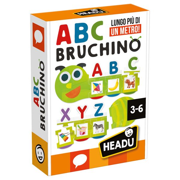 Bruchino abc – puzzle autocorrettivo per imparare l'alfabeto giocando - 3+ - headu - HEADU