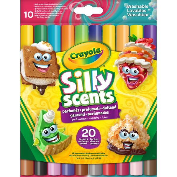 Crayola 10 pennarelli profumati lavabili doppia punta silly scents - CRAYOLA