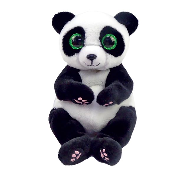 Ty beanie bellies - panda - ying - bianco e nero - occhi verdi grandi e glitter - i peluche morbidi e coccolosi - 20 cm - 40542 - TY