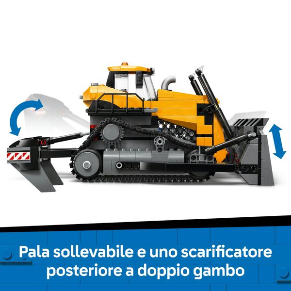 Lego city 60466 bulldozer giallo: veicolo cantiere, 3 minifigure 8+ - LEGO CITY, LEGO