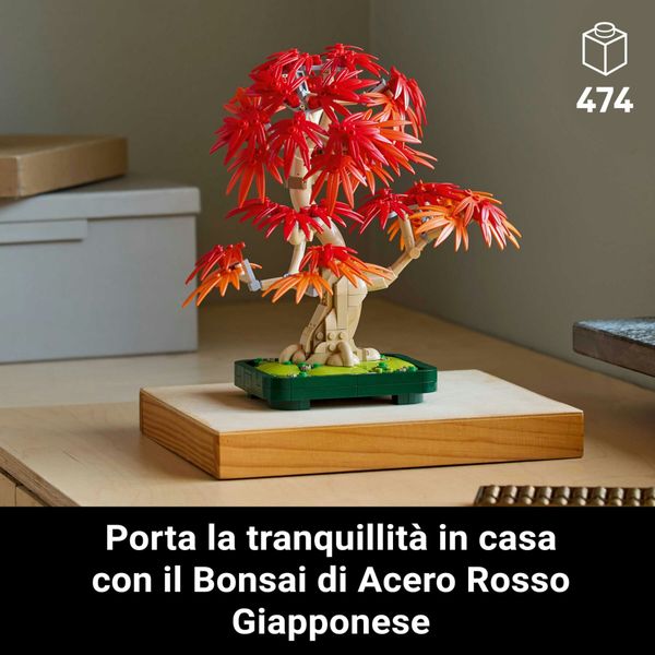 Lego botanicals 10348 bonsai acero rosso: pianta artificiale adulti - LEGO