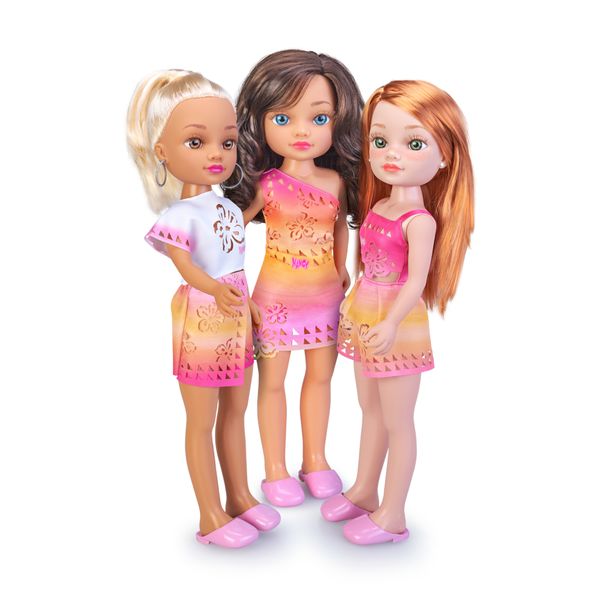 Nancy coconut,  bambola 42 cm con lunghi capelli assortita in 3 colori - NANCY