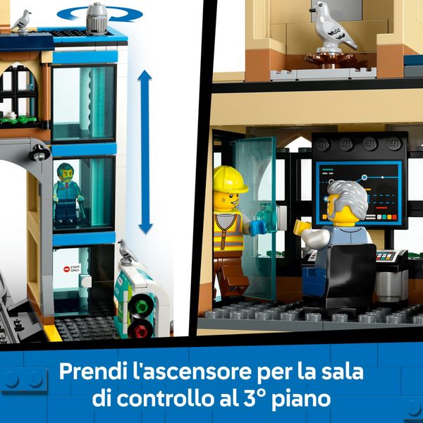 Lego city 60469 stazione centrale: veicolo, ascensore, binario 7+ - LEGO CITY, LEGO