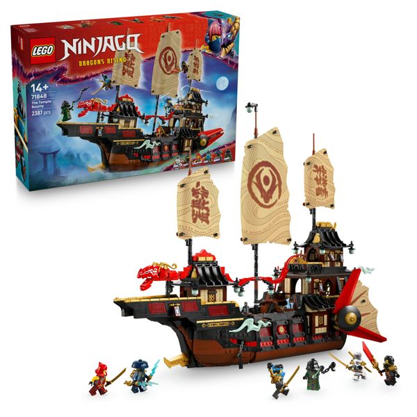 Lego ninjago 71848 bounty del tempio: barca, vele mobili, 6 minifigure 14+ - LEGO NINJAGO, Lego