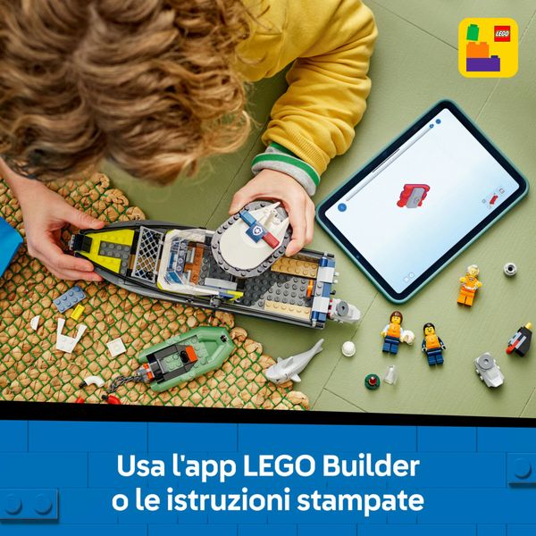 Lego city 60456 inseguimento motoscafo polizia: 2 barche, squalo 6+ - LEGO CITY, LEGO