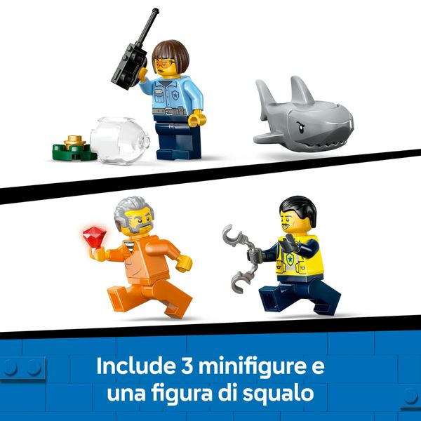 Lego city 60456 inseguimento motoscafo polizia: 2 barche, squalo 6+ - LEGO CITY, LEGO