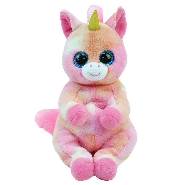 Ty beanie bellies - unicorno - skylar - rosa maculato - occhi azzurri grandi e glitter - i peluche morbidi e coccolosi - 20 cm - 40547 - TY