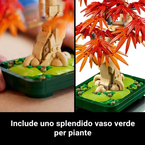 Lego botanicals 10348 bonsai acero rosso: pianta artificiale adulti - LEGO