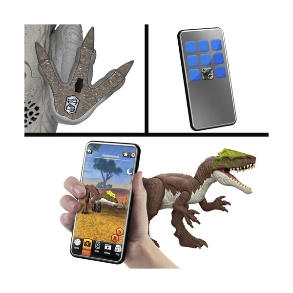 Mattel jurassic world - tirannotitano gigantic thrashers jw - dinosauro grande con 2 attacchi da coda - Jurassic World
