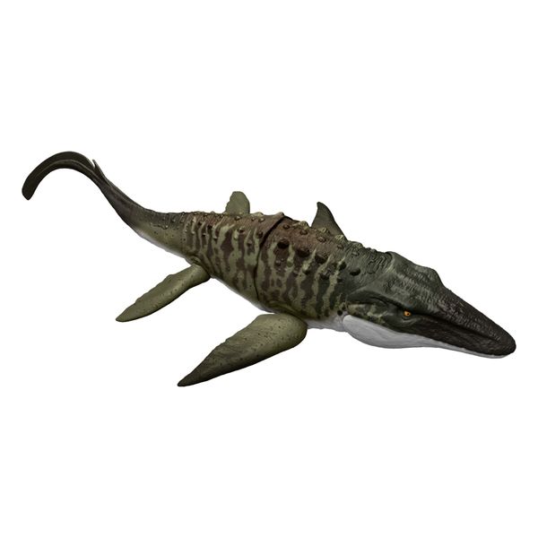 Mattel jurassic world la rinascita - mosasauro morso letale, dinosauro snodato con enormi fauci e mini dilofosauro incluso - Jurassic World