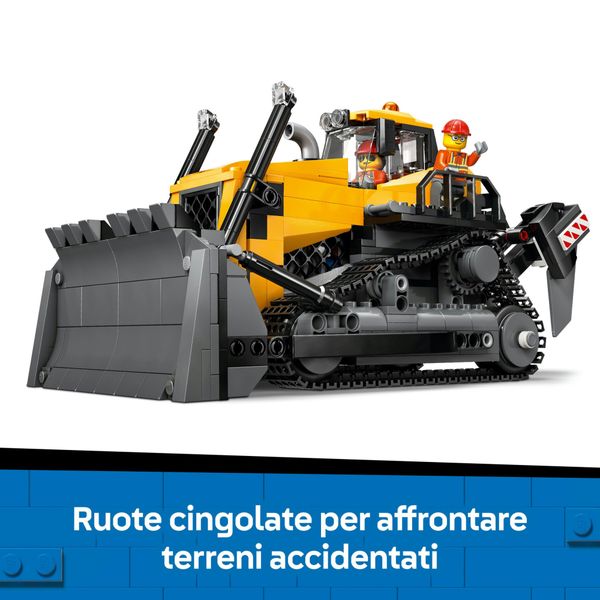 Lego city 60466 bulldozer giallo: veicolo cantiere, 3 minifigure 8+ - LEGO CITY, LEGO