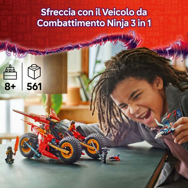 Lego ninjago 71844 veicolo combattimento ninja: 2 moto, aereo, 6 minifigure 8+ - LEGO NINJAGO, LEGO