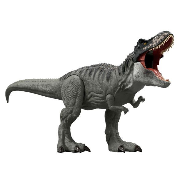 Mattel jurassic world la rinascita - t-rex super colossale, enorme dinosauro snodato con due mosse d'attacco - Jurassic World