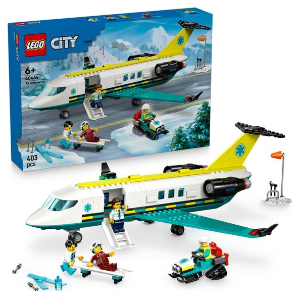 Lego city 60465 aereo ambulanza: 4 minifigure, gatto neve 6+ - LEGO CITY, Lego