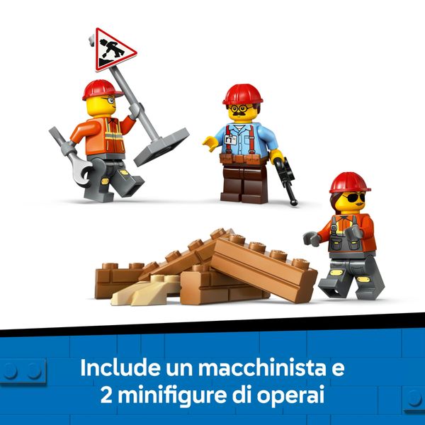 Lego city 60466 bulldozer giallo: veicolo cantiere, 3 minifigure 8+ - LEGO CITY, LEGO