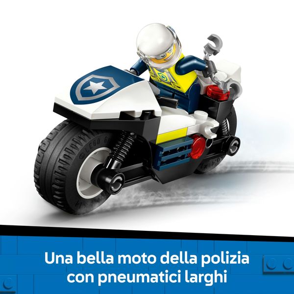 Lego city 60455 inseguimento moto polizia: motocicletta, 2 minifigure 4+ - LEGO CITY, LEGO