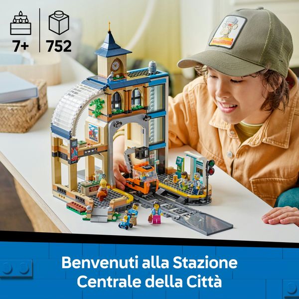 Lego city 60469 stazione centrale: veicolo, ascensore, binario 7+ - LEGO CITY, LEGO