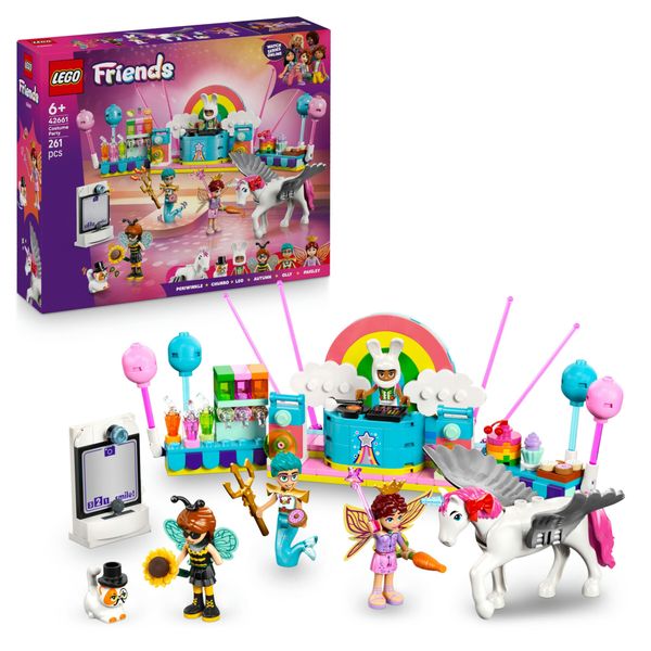 Lego friends 42661 party unicorno fatina: 4 mini bamboline, 2 animali 6+ - LEGO FRIENDS, Lego