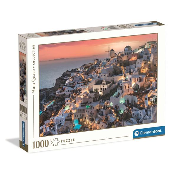 Clementoni - puzzle 1000 hqc shades of santorini - 39885 - CLEMENTONI