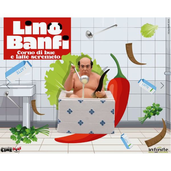 Lino banfi mini figure serie 1 latte scremeto - set 4 personaggi cult in pvc - DB LINE