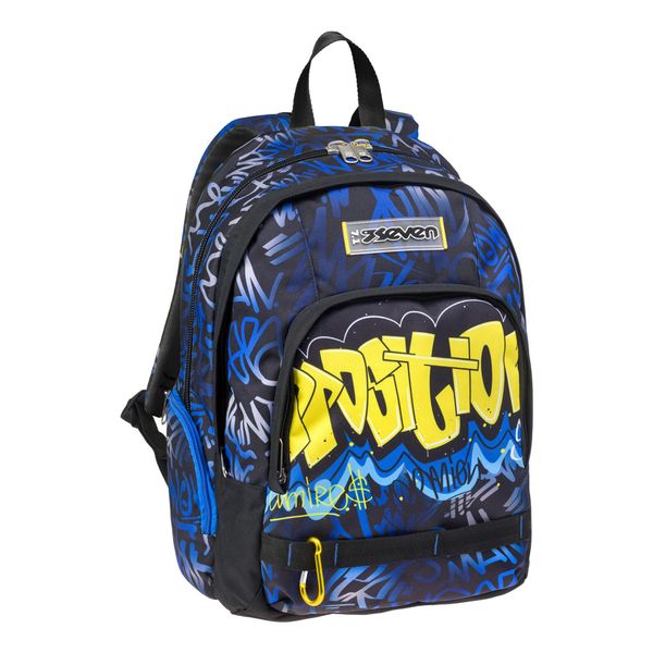 Zaino scuola dual detach hidden spot boy 2 in 1 con schienale ergonomico e zainetto staccabile - SEVEN