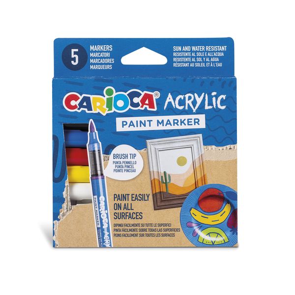 Carioca marcatori acrilici paint marker - scatola da 5 pezzi - CARIOCA