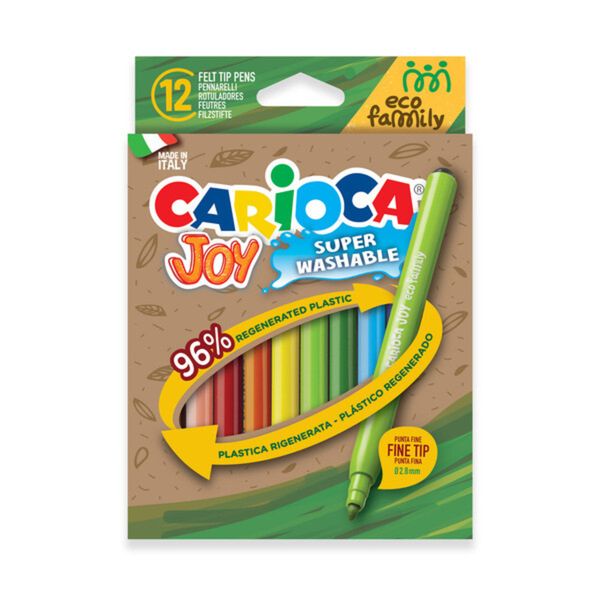 Carioca pennarelli eco family punta fine joy - 12 pezzi - CARIOCA