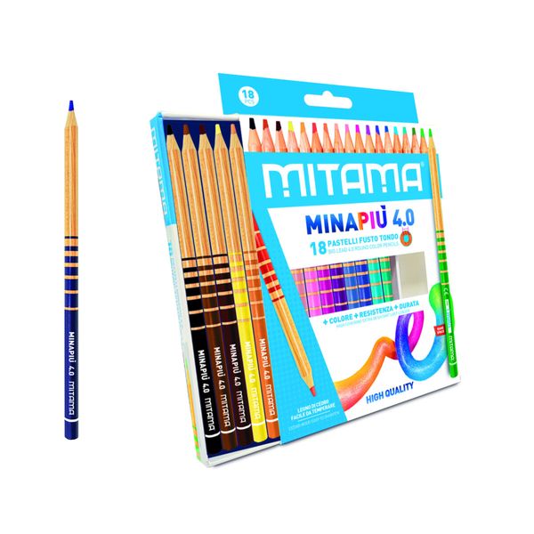 Mitama - pastelli tondi ø7.5 mm mina 4.0 mm - conf. 18 pz - MITAMA