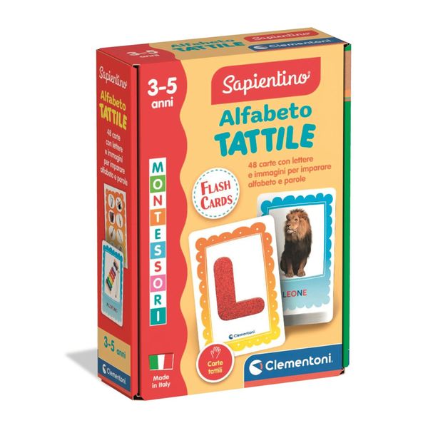 Clementoni - montessori - flashcard alfabeto tattile - 16838 - CLEMENTONI, SAPIENTINO