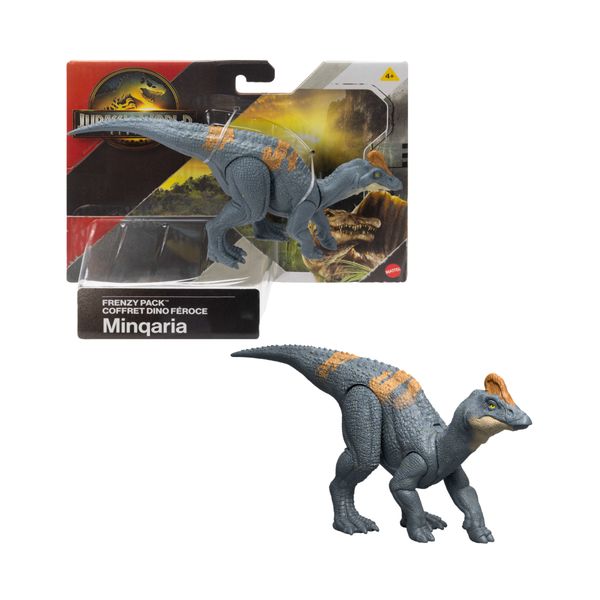 Mattel jurassic world la rinascita - minqaria frenzy, dinosauro snodato con design ispirato al film e articolazioni mobili - Jurassic World