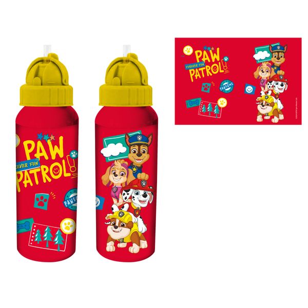 Borraccia alluminio 550 ml con beccuccio - paw patrol - modello sport - Paw Patrol