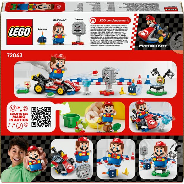 Lego 72043 - mario kart con kart standard e 3 personaggi, 7+ anni - LEGO® Super Mario™, LEGO