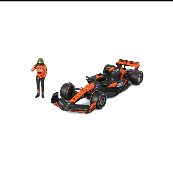 Auto f1 mclaren mcl38 2024 in scala 1:24 con personaggio norris - BBURAGO