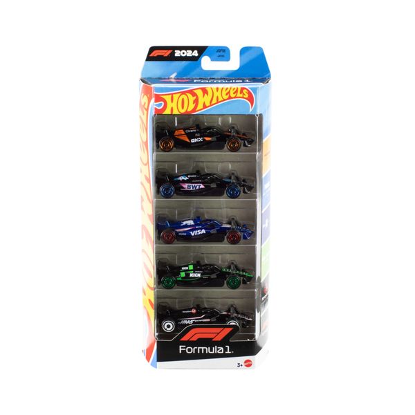 Hot wheels formula 1 - set da 5 macchinine auto da corsa, cinque veicoli con decorazioni dei team di corse di f1 - Hot Wheels