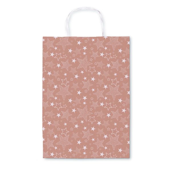 Borsa regalo avana stelle bianche - formato 36x41x12 cm - 