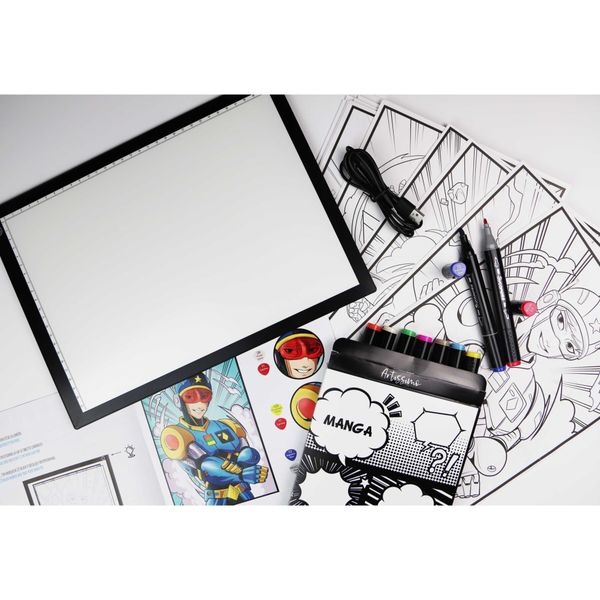 Sycomore - a lezione di manga - tavoletta luminosa a led e pennarelli - 