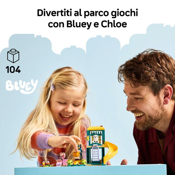 Lego 11201 - bluey parco giochi con scivolo e 2 minifigure, 4+ anni - BLUEY, LEGO