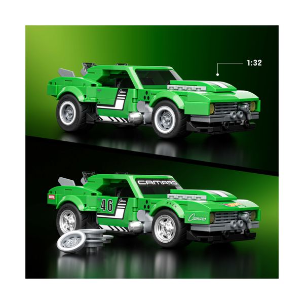 ​​mattel brick shop hot wheels - custom ’68 camaro serie speed, set da costruire con 289 pezzi, dettagli realistici e adesivi - BRICK SHOP, Hot Wheels
