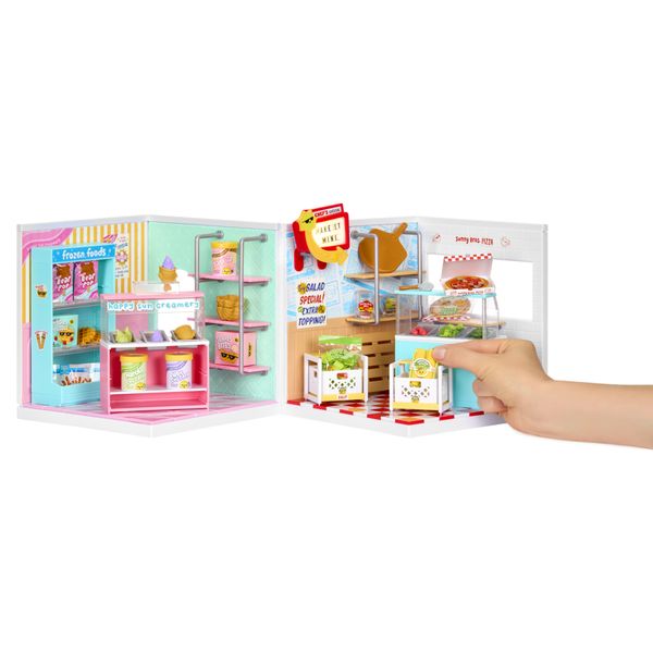 Miniverse spaces pizzeria  assortita - set diy costruzioni e adesivi - MINIVERSE MGA