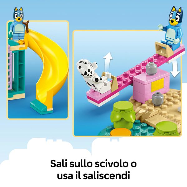Lego 11201 - bluey parco giochi con scivolo e 2 minifigure, 4+ anni - BLUEY, LEGO