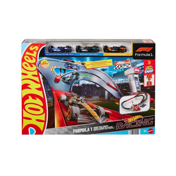Hot wheels racing - circuito sprint formula 1, set pista a due modalità di gioco e con 3 veicoli f1 inclusi - Hot Wheels