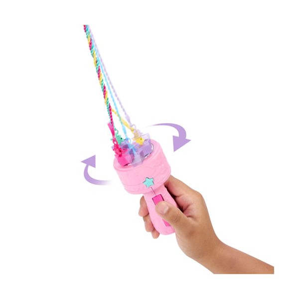 Barbie dreamtopia - chioma da favola, bambola capelli fantasia con treccia e piega, extension arcobaleno e accessori per lo styling - Barbie