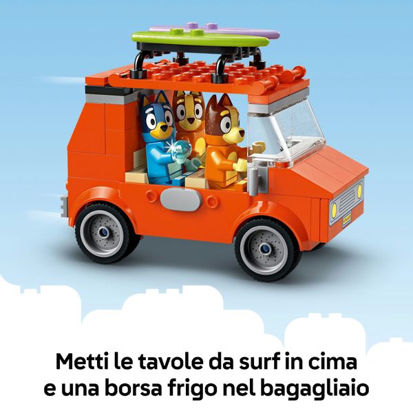 Lego 11202 - bluey vacanza in spiaggia con auto e 3 figure, 4+ anni - BLUEY, LEGO