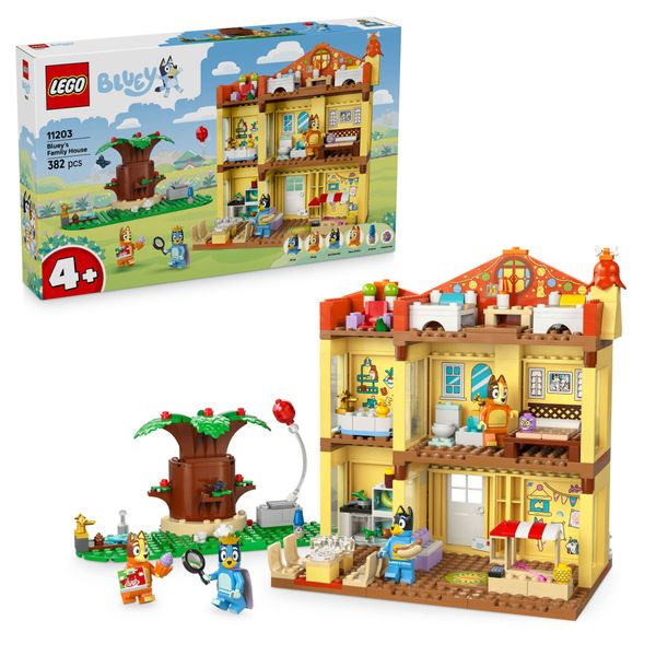 Lego 11203 - bluey casa con giardino e 4 minifigure, 4+ anni - BLUEY, Lego